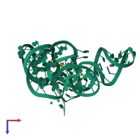 PDB entry 5fkf coloured by chain, top view.