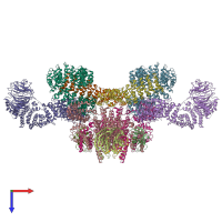 PDB entry 5flc coloured by chain, top view.