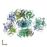 PDB entry 5flj coloured by chain, front view.