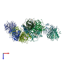 PDB entry 5flj coloured by chain, top view.