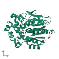 PDB entry 5flk coloured by chain, front view.