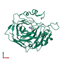 PDB entry 5flo coloured by chain, front view.