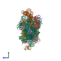 Hetero 35-meric assembly 1 of PDB entry 5flx coloured by chemically distinct molecules, side view.