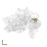 Small ribosomal subunit protein uS7 in PDB entry 5flx, assembly 1, front view.