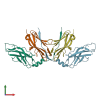 PDB entry 5fm5 coloured by chain, front view.