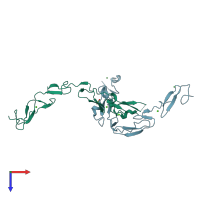 PDB entry 5fma coloured by chain, top view.