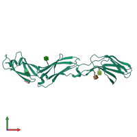 PDB entry 5fn6 coloured by chain, front view.