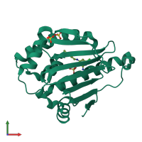 PDB entry 5fnc coloured by chain, front view.