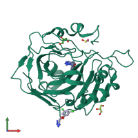 PDB entry 5fnh coloured by chain, front view.