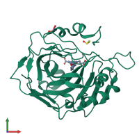 PDB entry 5fnl coloured by chain, front view.