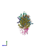 PDB entry 5fnv coloured by chain, side view.
