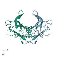 PDB entry 5fo2 coloured by chain, top view.