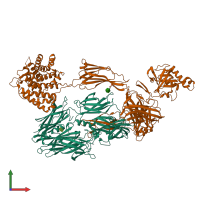 PDB entry 5fo7 coloured by chain, front view.