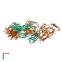 PDB entry 5fo7 coloured by chain, top view.