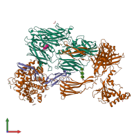 PDB entry 5fo8 coloured by chain, front view.