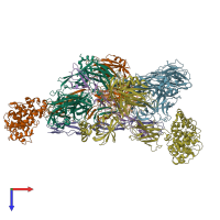 PDB entry 5foa coloured by chain, top view.