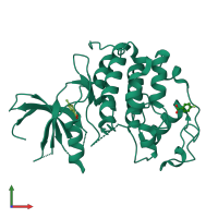 PDB entry 5fp5 coloured by chain, front view.