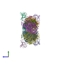 PDB entry 5fq6 coloured by chain, side view.
