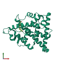 PDB entry 5fqp coloured by chain, front view.
