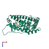 PDB entry 5fqr coloured by chain, top view.