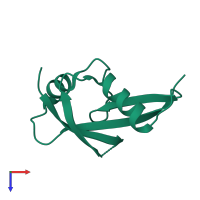 PDB entry 5fr6 coloured by chain, top view.