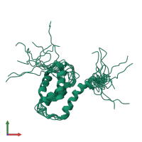 PDB entry 5frf coloured by chain, ensemble of 10 models, front view.