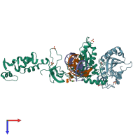 PDB entry 5frn coloured by chain, top view.