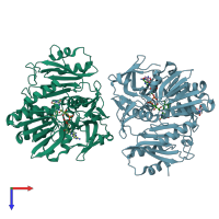 PDB entry 5fs6 coloured by chain, top view.