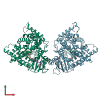 PDB entry 5fsa coloured by chain, front view.
