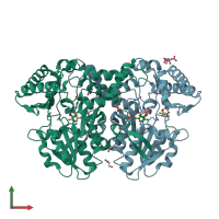 PDB entry 5ft4 coloured by chain, front view.