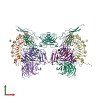 PDB entry 5ftt coloured by chain, front view.