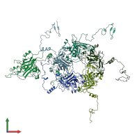 PDB entry 5fua coloured by chain, front view.