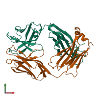 PDB entry 5fuz coloured by chain, front view.