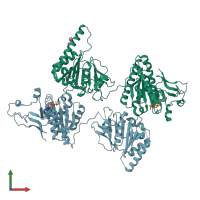 PDB entry 5fv0 coloured by chain, front view.