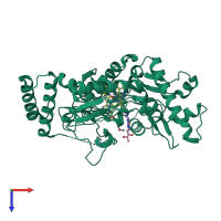 PDB entry 5fvo coloured by chain, top view.