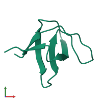 PDB entry 5fw9 coloured by chain, front view.