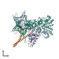 PDB entry 5fwk coloured by chain, front view.