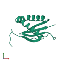 PDB entry 5fx0 coloured by chain, front view.