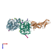 PDB entry 5fx8 coloured by chain, top view.