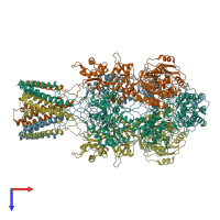 PDB entry 5fxi coloured by chain, top view.
