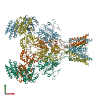 PDB entry 5fxk coloured by chain, front view.