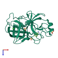 PDB entry 5fxl coloured by chain, top view.