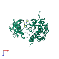 PDB entry 5fxr coloured by chain, top view.