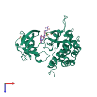 PDB entry 5fxs coloured by chain, top view.