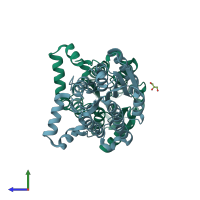 PDB entry 5fyd coloured by chain, side view.