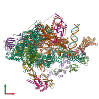 PDB entry 5fz5 coloured by chain, front view.