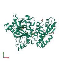 PDB entry 5fz9 coloured by chain, front view.