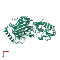PDB entry 5fzb coloured by chain, top view.
