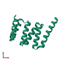PDB entry 5fzs coloured by chain, front view.