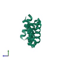 PDB entry 5fzs coloured by chain, side view.